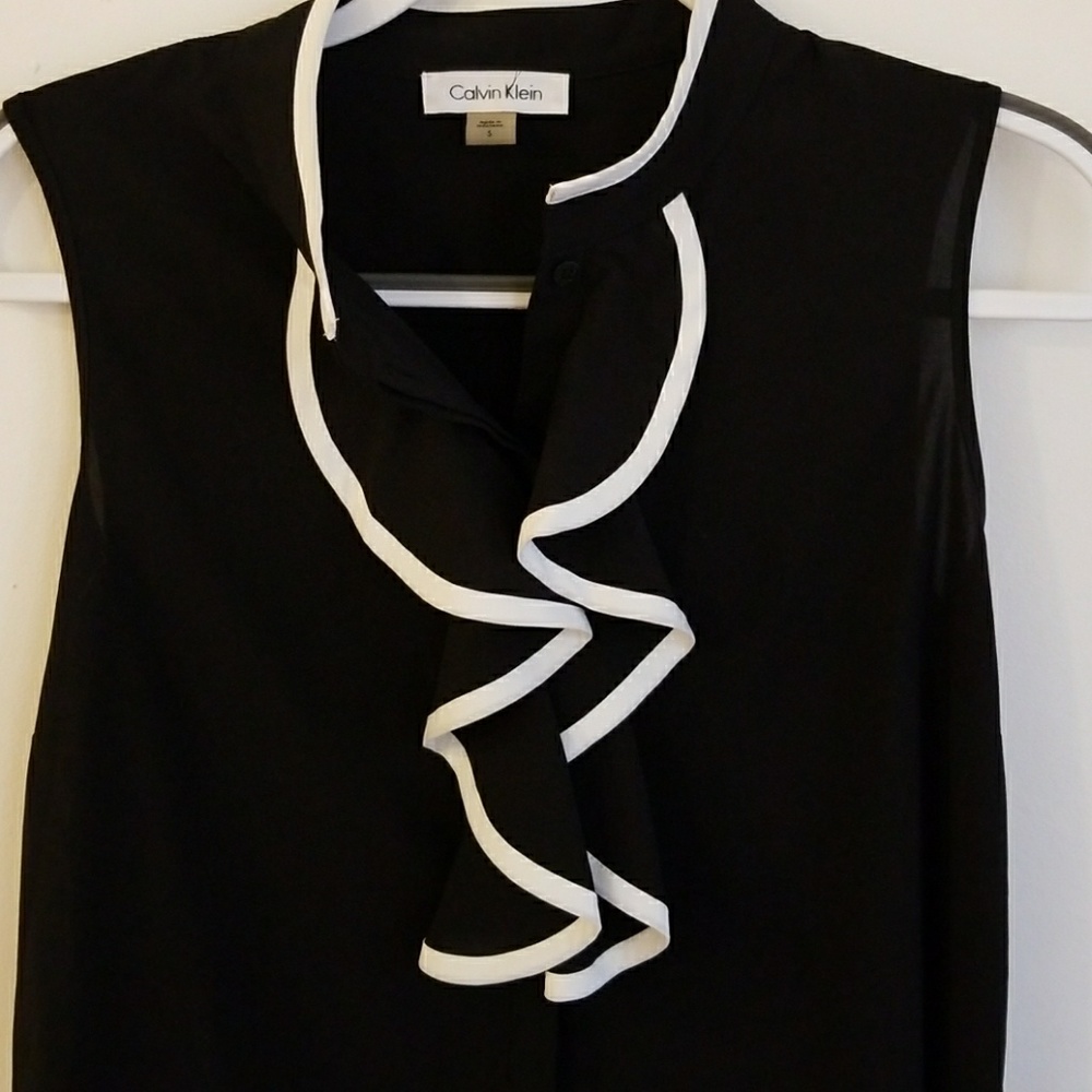 Calvin Klein Ruffled Blouse (S) - Picture 2 of 3